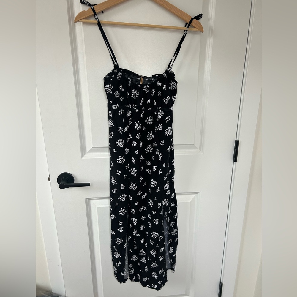 Harlow Black Dress with White Floral Print